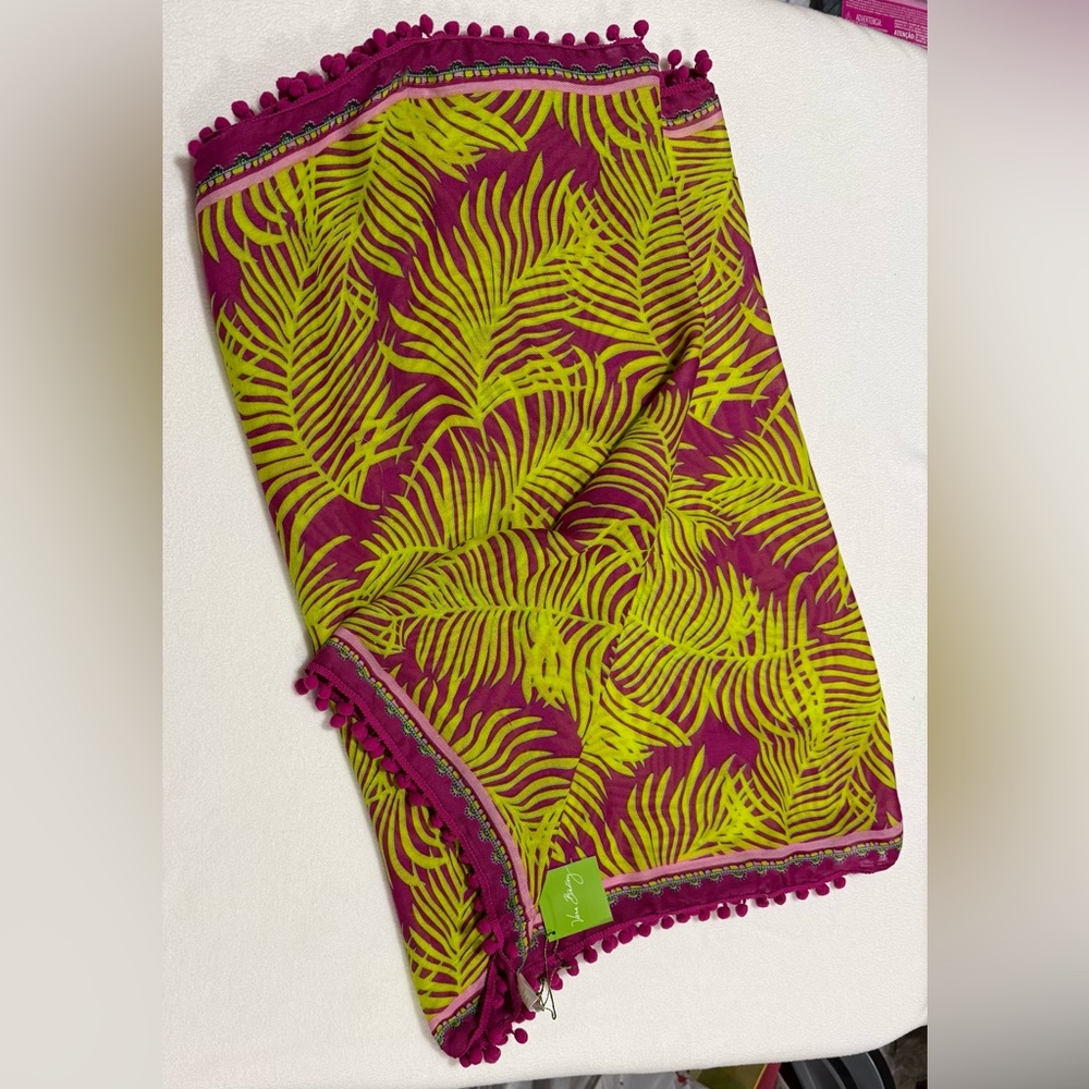 Vera Bradley Embellished Infinity Scarf Palm Fronds - NWT